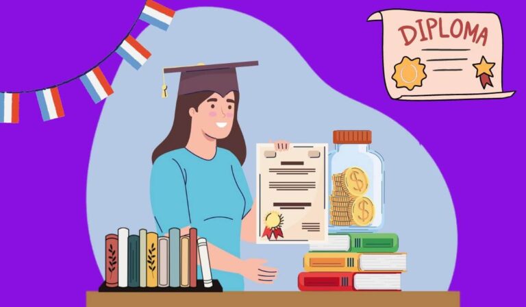 animated image of girl with delf diploma