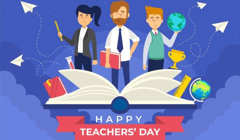 animated image of teachers with text happy teachers day